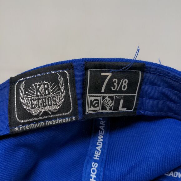 KB Ethos Men's Fitted Hat Blue Size L 7 3/8 Blank 100% Acrylic - Picture 7 of 8